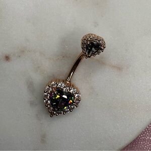14G Romantic Heart Belly Button Ring
